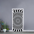 Black And White Illusory Motion Print Door Sticker