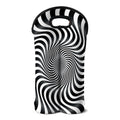 Black And White Illusory Motion Print Double Neoprene Wine Tote