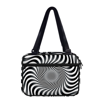 Black And White Illusory Motion Print Double Strap Bible Bag