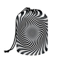 Black And White Illusory Motion Print Drawstring Makeup Bag