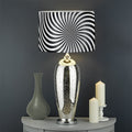 Black And White Illusory Motion Print Drum Lamp Shade
