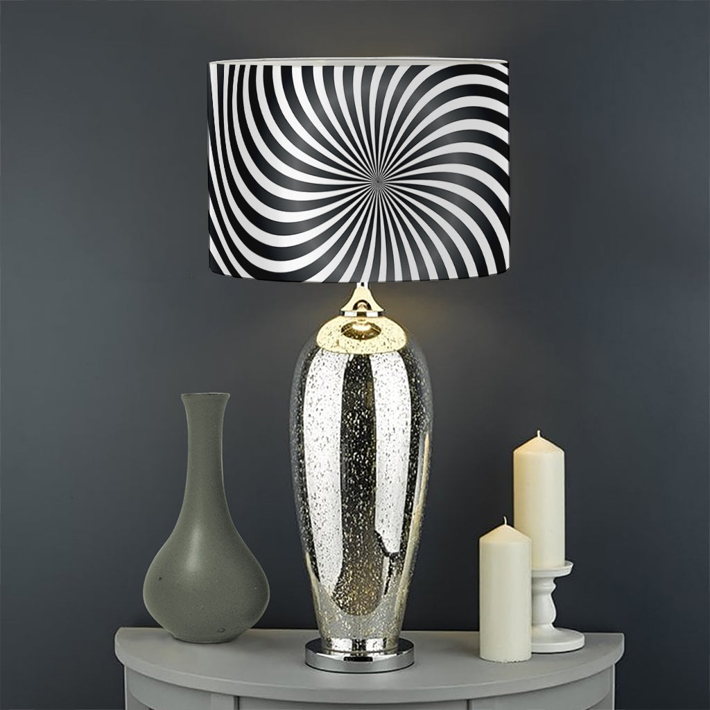 Black And White Illusory Motion Print Drum Lamp Shade