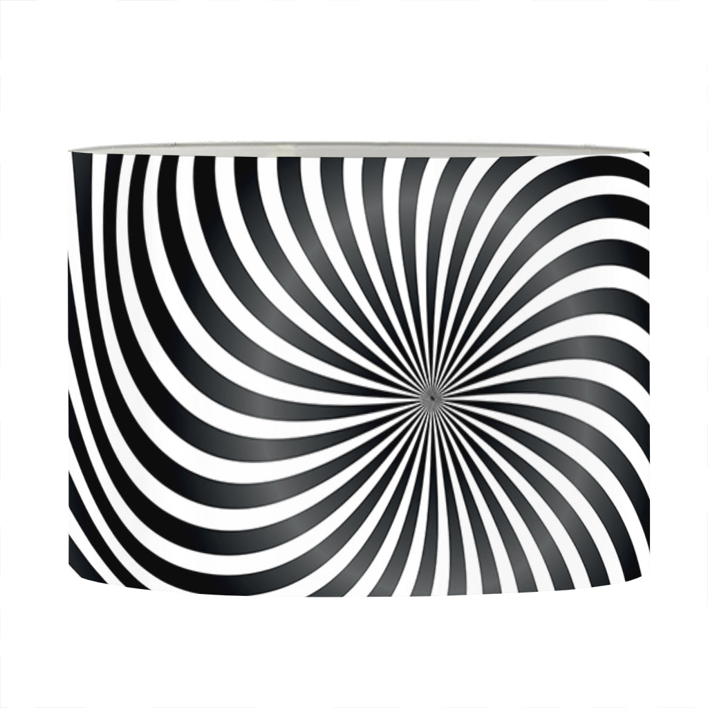 Black And White Illusory Motion Print Drum Lamp Shade