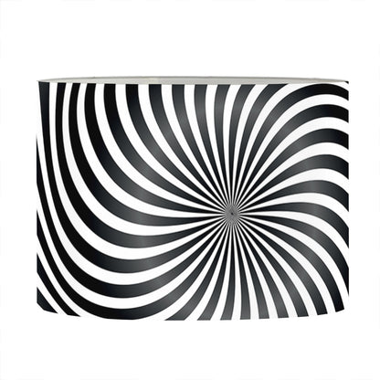 Black And White Illusory Motion Print Drum Lamp Shade
