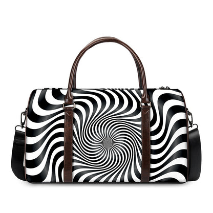 Black And White Illusory Motion Print Duffle Bag