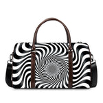 Black And White Illusory Motion Print Duffle Bag