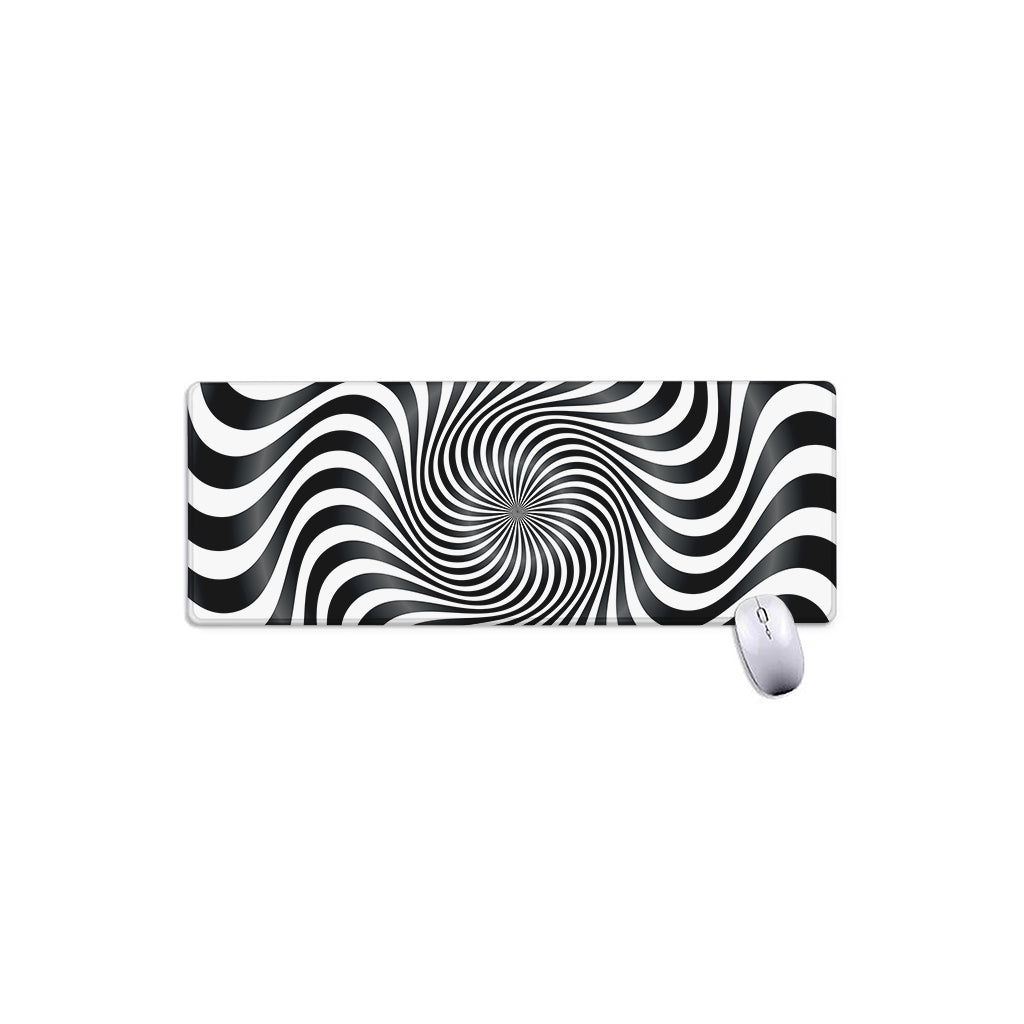 Black And White Illusory Motion Print Extended Mouse Pad