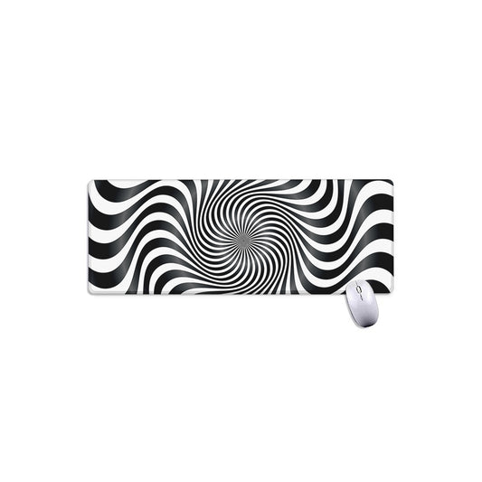 Black And White Illusory Motion Print Extended Mouse Pad