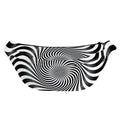 Black And White Illusory Motion Print Fanny Pack