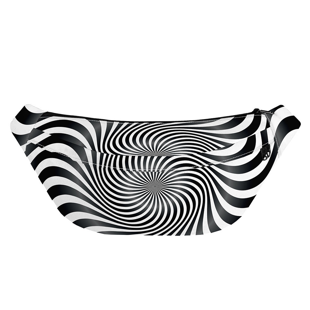 Black And White Illusory Motion Print Fanny Pack