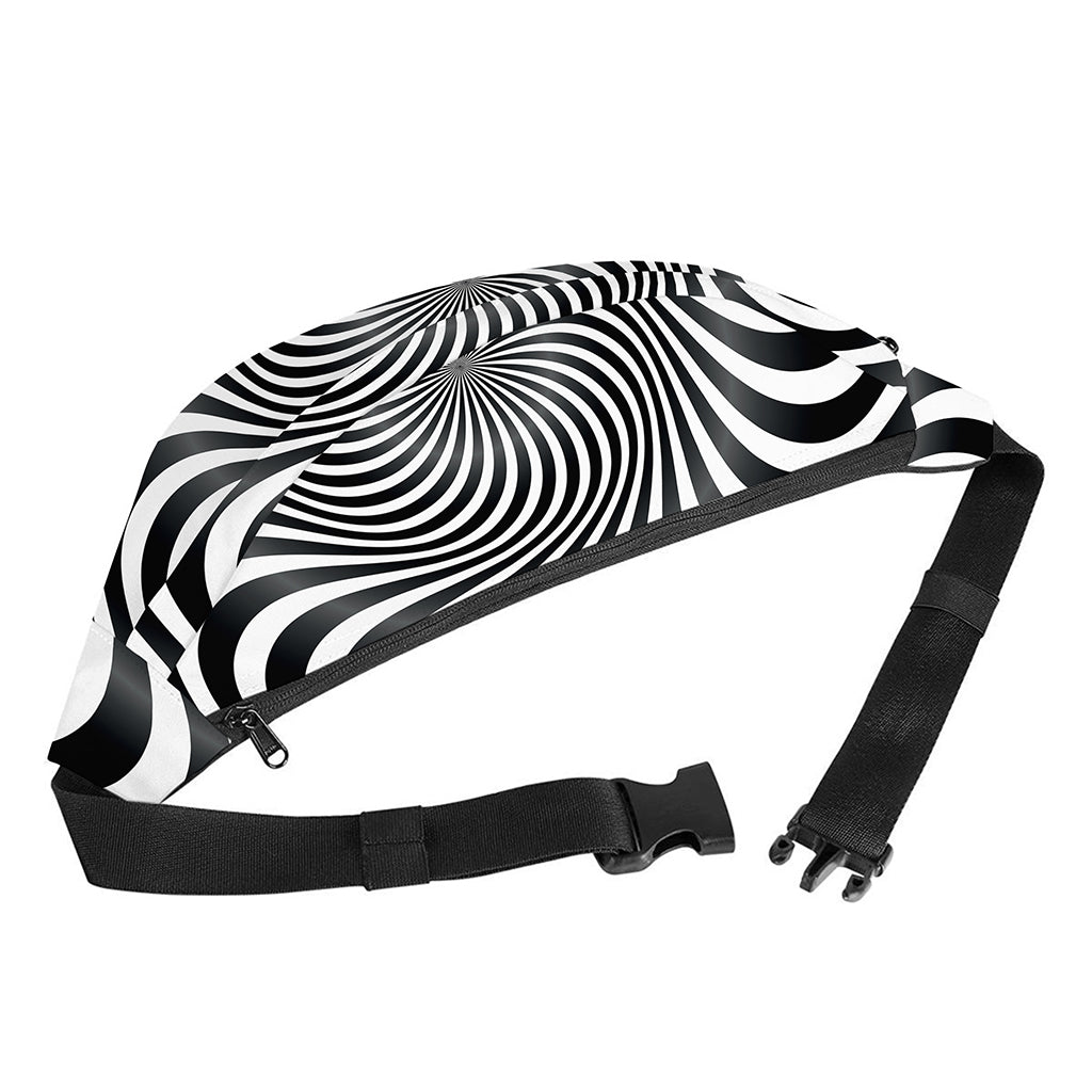 Black And White Illusory Motion Print Fanny Pack