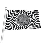 Black And White Illusory Motion Print Flag