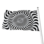 Black And White Illusory Motion Print Flag