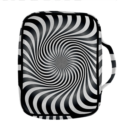 Black And White Illusory Motion Print Front Pocket Bible Bag