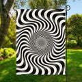 Black And White Illusory Motion Print Garden Flag