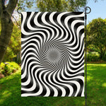 Black And White Illusory Motion Print Garden Flag