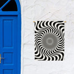 Black And White Illusory Motion Print Garden Flag