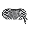 Black And White Illusory Motion Print Glasses Case