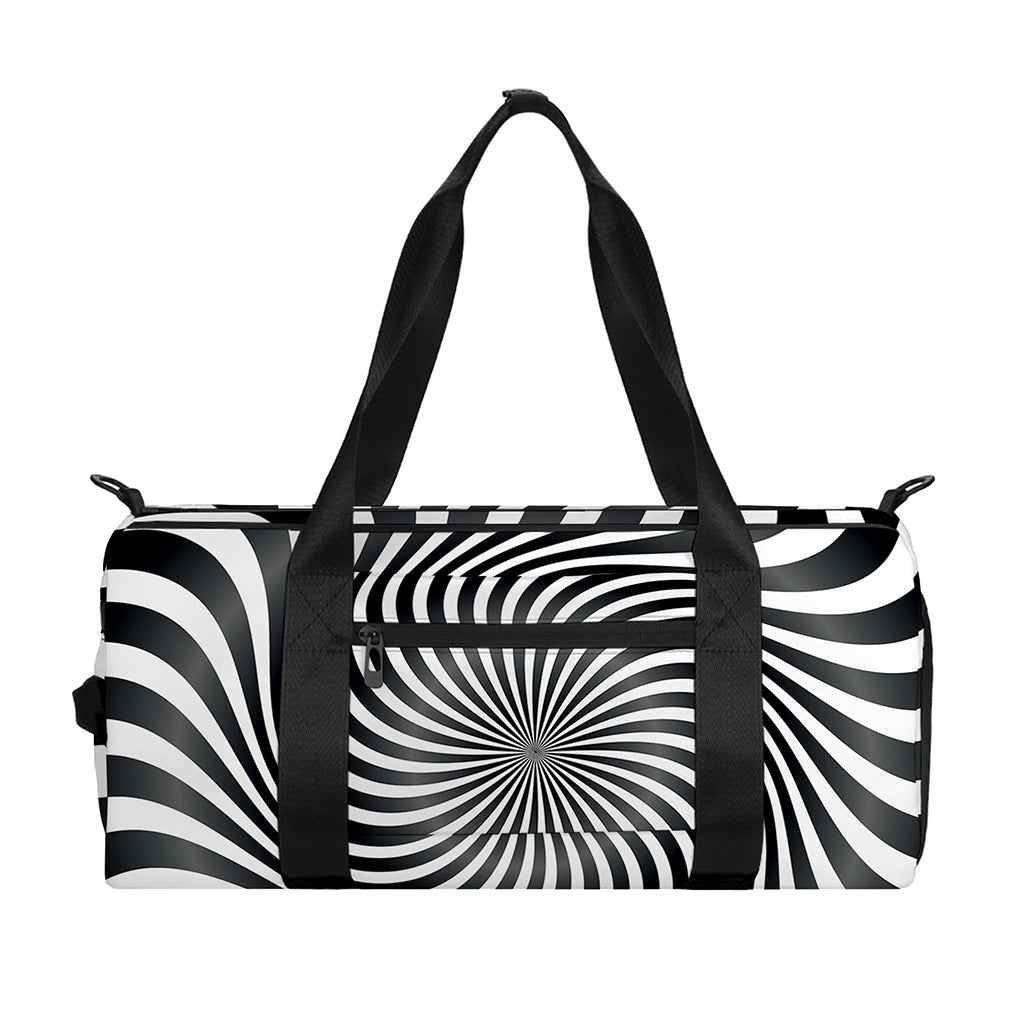 Black And White Illusory Motion Print Gym Bag