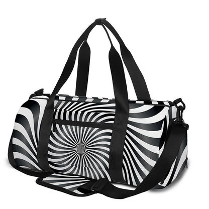 Black And White Illusory Motion Print Gym Bag