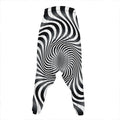 Black And White Illusory Motion Print Hammer Pants