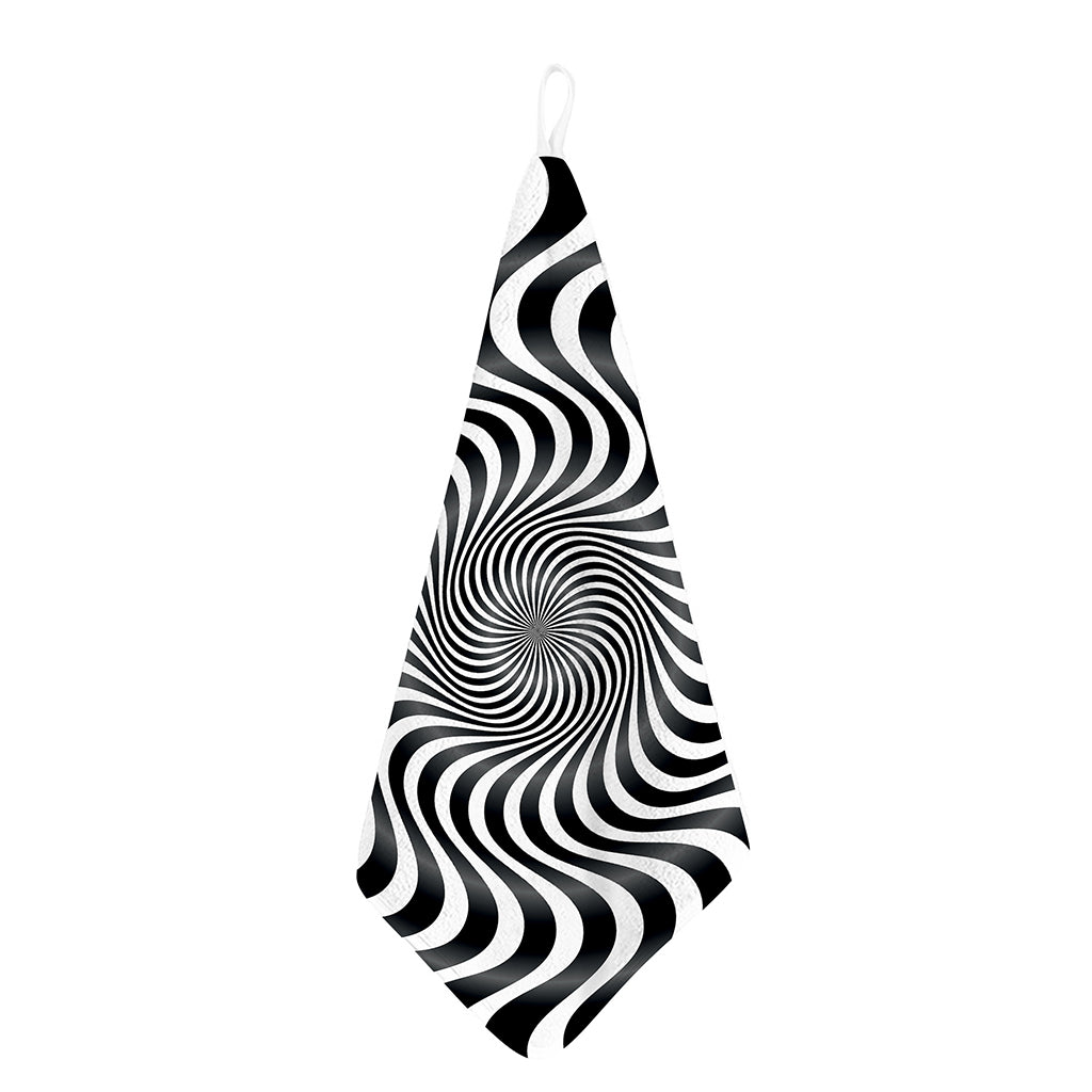 Black And White Illusory Motion Print Hand Towel