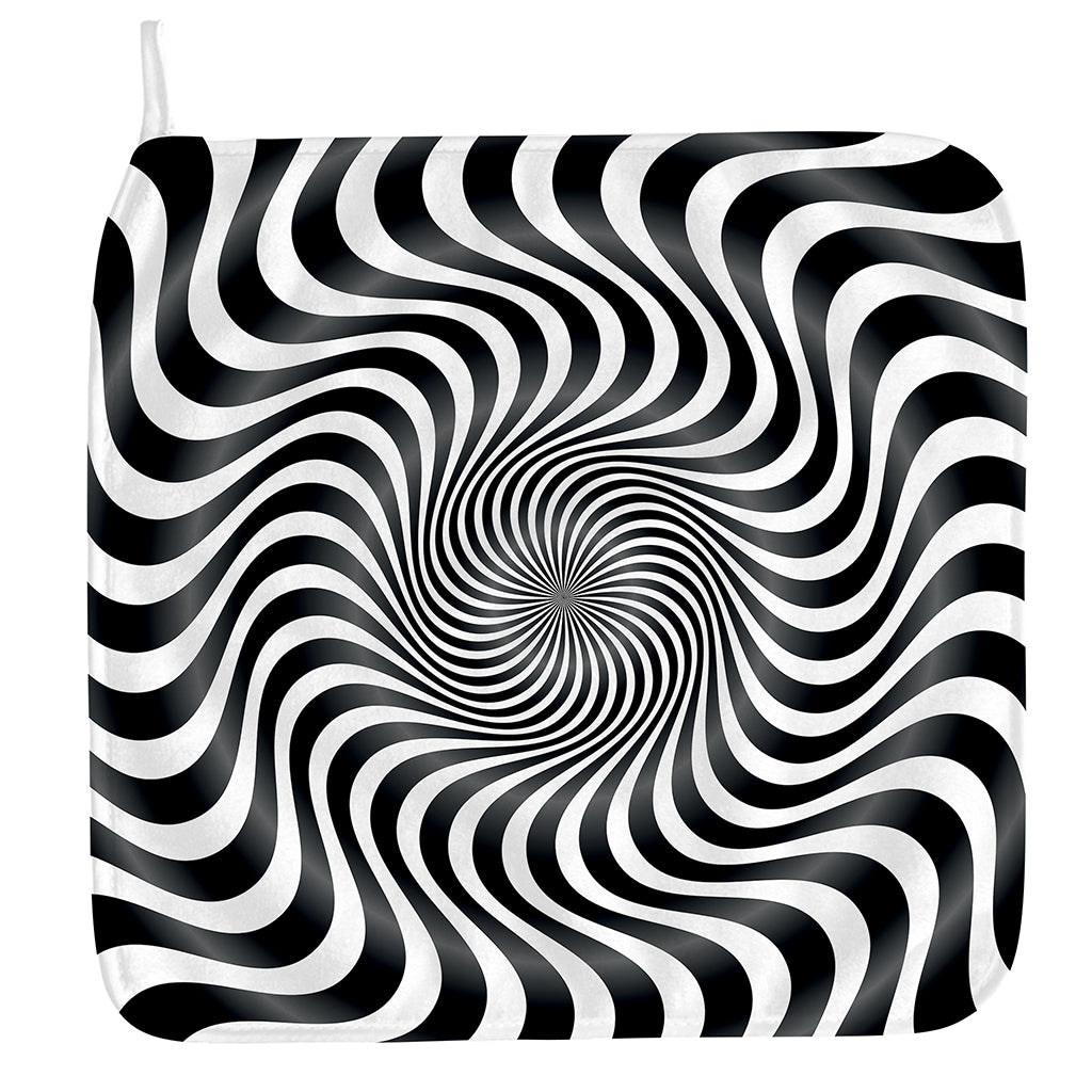 Black And White Illusory Motion Print Hand Towel