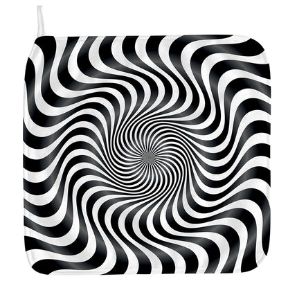 Black And White Illusory Motion Print Hand Towel