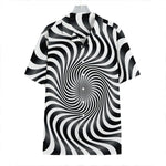 Black And White Illusory Motion Print Hawaiian Shirt