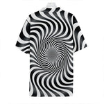 Black And White Illusory Motion Print Hawaiian Shirt
