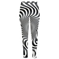 Black And White Illusory Motion Print High-Waisted Pocket Leggings