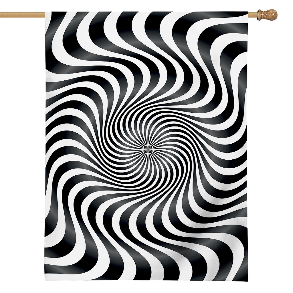 Black And White Illusory Motion Print House Flag