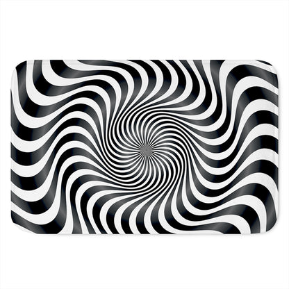 Black And White Illusory Motion Print Indoor Door Mat