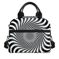 Black And White Illusory Motion Print Insulated Lunch Bag