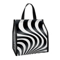 Black And White Illusory Motion Print Insulated Lunch Tote