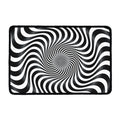 Black And White Illusory Motion Print Kitchen Mat