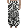 Black And White Illusory Motion Print Lantern Pants