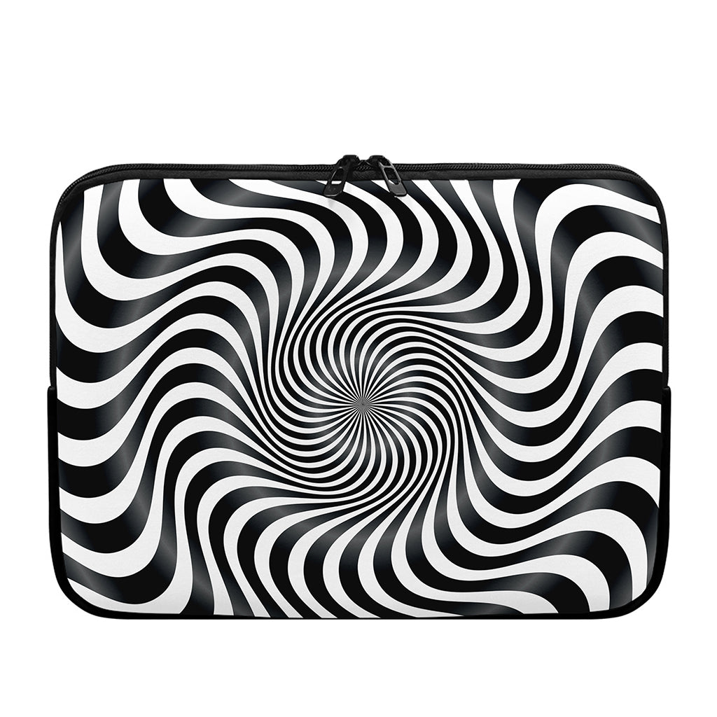 Black And White Illusory Motion Print Laptop Sleeve