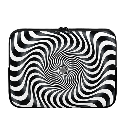 Black And White Illusory Motion Print Laptop Sleeve