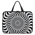 Black And White Illusory Motion Print Laptop Sleeve With Handle