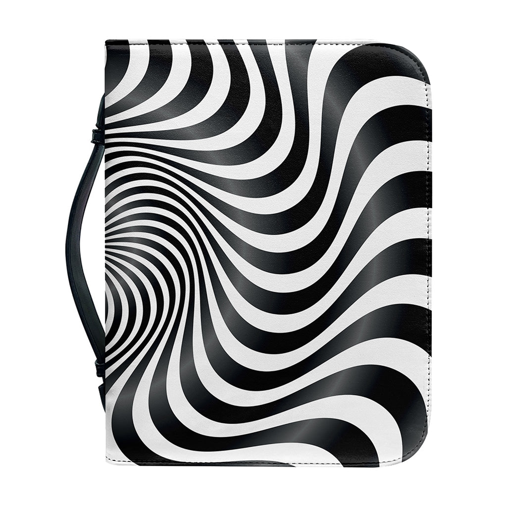 Black And White Illusory Motion Print Leather Bible Cover