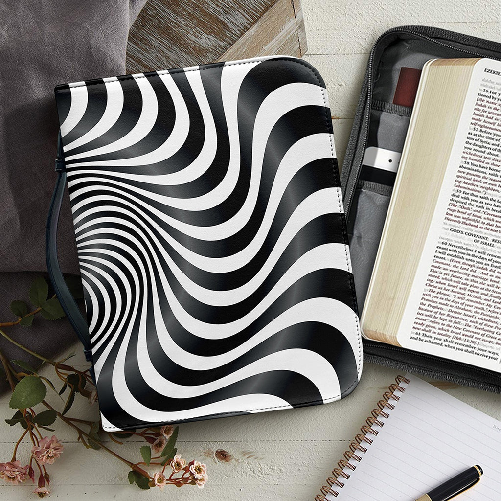 Black And White Illusory Motion Print Leather Bible Cover