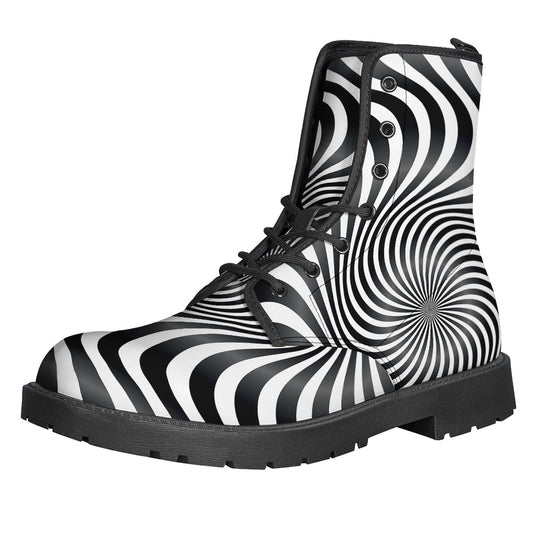 Black And White Illusory Motion Print Backpack