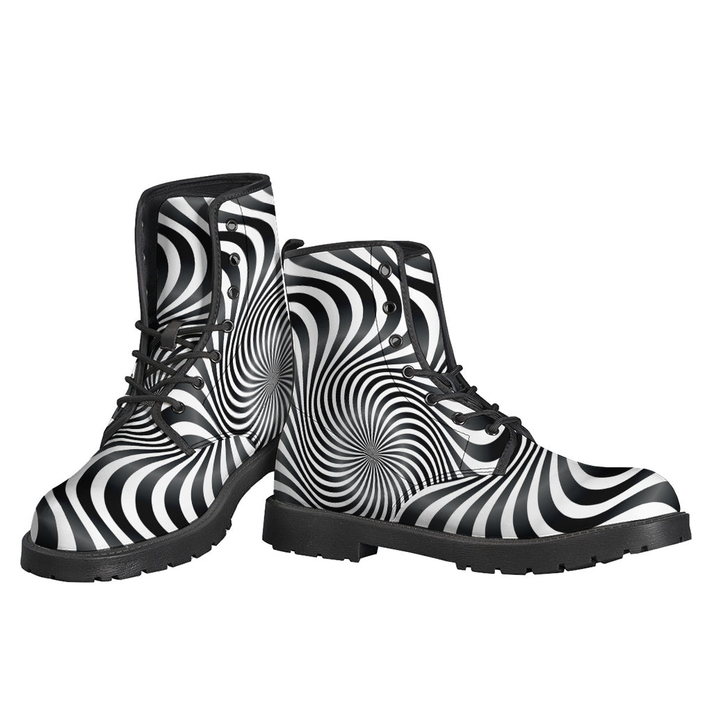 Black And White Illusory Motion Print Backpack