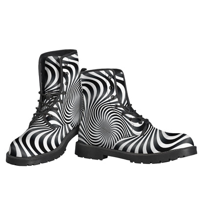 Black And White Illusory Motion Print Backpack