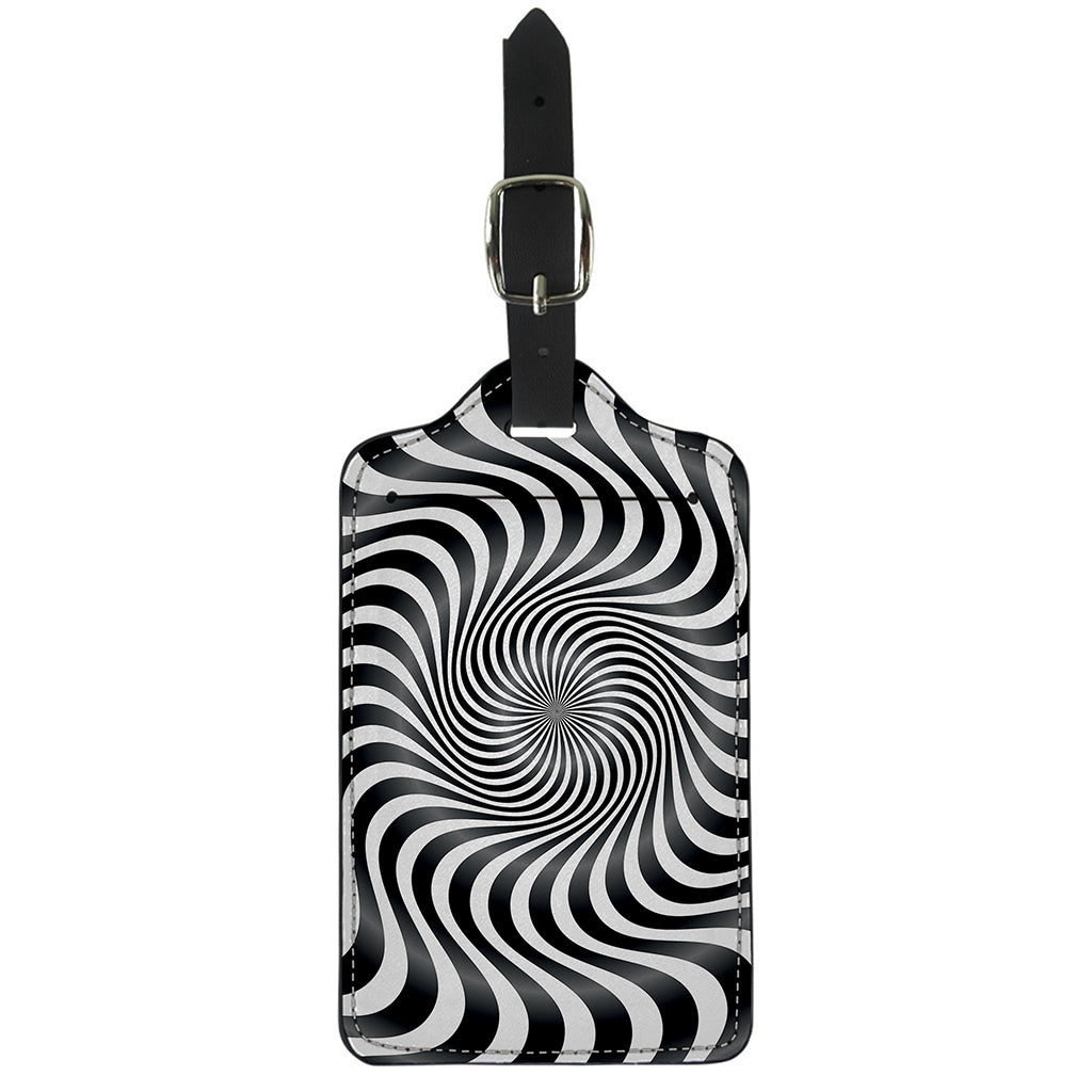 Black And White Illusory Motion Print Luggage Tag