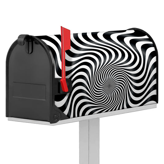 Black And White Illusory Motion Print Mailbox Cover