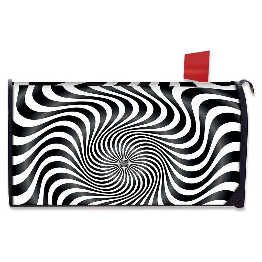 Black And White Illusory Motion Print Mailbox Cover