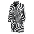 Black And White Illusory Motion Print Men's Bathrobe