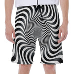 Black And White Illusory Motion Print Men's Beach Shorts